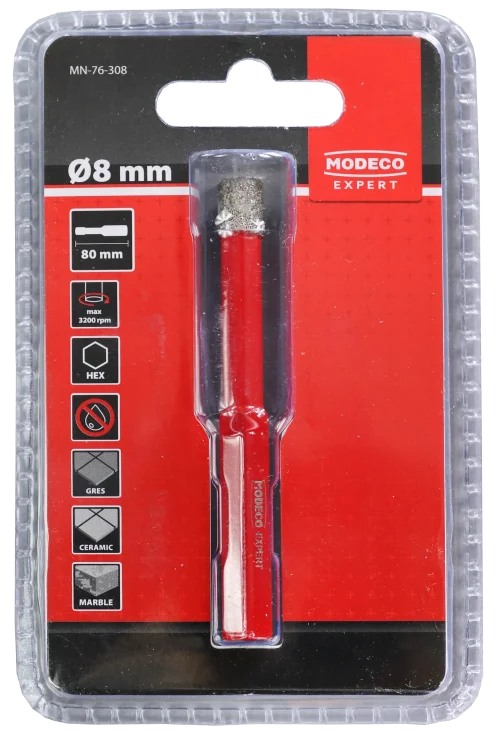 Otwornica diamentowa 8 mm HEX max 3200 obr/min - blister