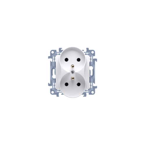 Gniazdo podwójne z uziemieniem Simon 10 Białe CGZ2M.01/11