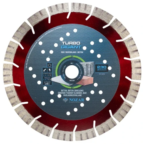 NOZAR Turbo Gigant 230 mm – segmentowa tarcza diamentowa do betonu