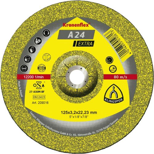 KRONENFLEX A 24 EXTRA 125 × 3,2 × 22,23 mm – tarcza do cięcia metalu