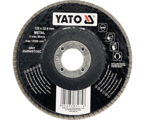 Ściernica listkowa płaska YATO 125 mm – P80 / P100 / P120