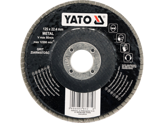 Ściernica listkowa płaska YATO 125 mm – P80 / P100 / P120